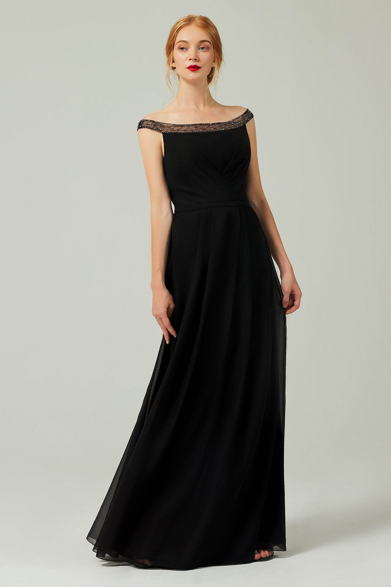 A-Line Floor Length Chiffon Bridesmaid Dress Formal Dresses CB0339 - COCOMELODY